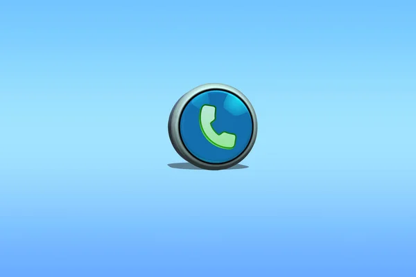 Call Icon Blue Background — Stock Photo, Image