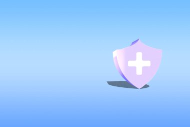 shield with a cross on a blue background. 