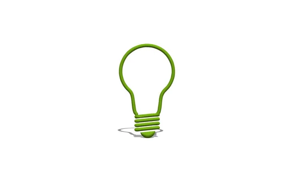 Green Energy Lamp Icon White Background — 스톡 사진