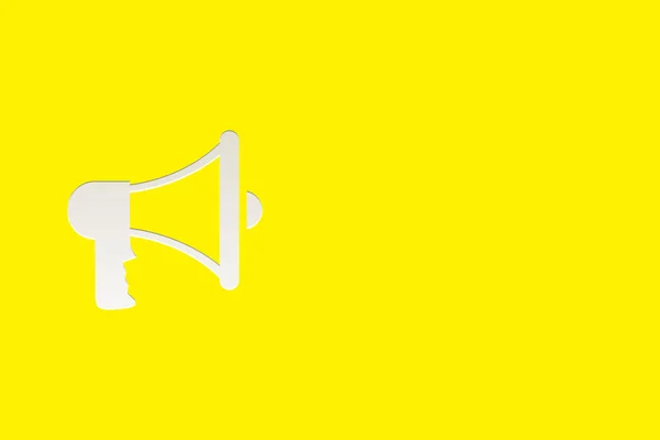 Megaphone Icon Yellow Background — Stock Photo, Image