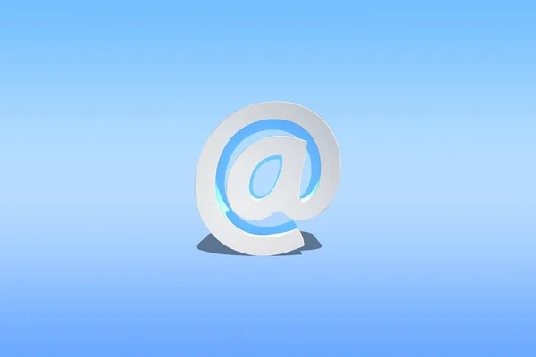 Ícone Símbolo Mail Fundo Azul — Fotografia de Stock