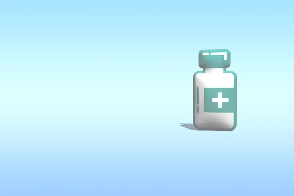 Medical Pills Medicine Bottle Blue Background — Foto de Stock