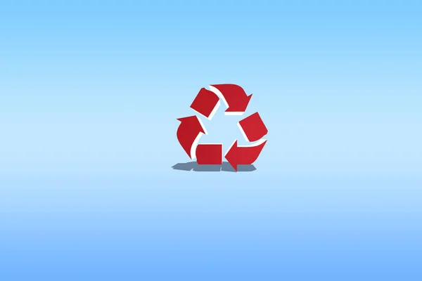Red Recycling Sign Eco Concept — Stock Photo, Image