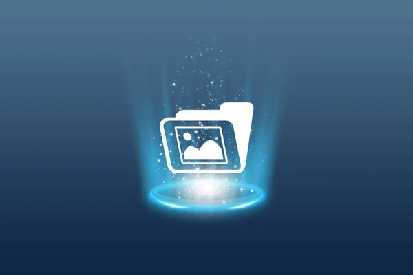 folder icon illustration on blue background