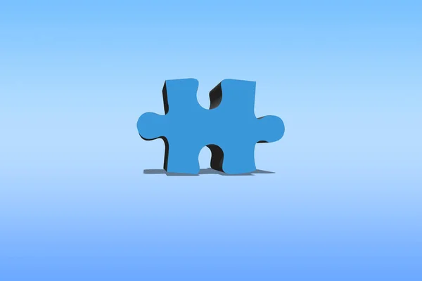 ジグソーパズルのアイコンは青の背景に — ストック写真