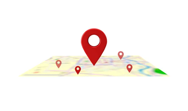Значок Карты Символ Метки Местоположения Стиль Плоского Дизайна — стоковое фото