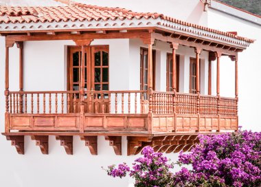 Typical canarian wooden balcony clipart