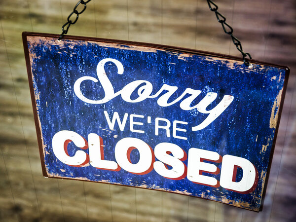 Old closed sign Royalty Free Stock Images