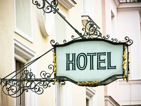 Old hotel sign — Stock Photo, Image