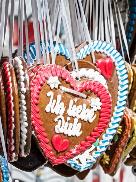 Hati Gingerbread — Stok Foto