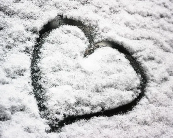 Cuore di neve — Foto Stock