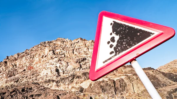 Rock slide sign — Stock Photo, Image