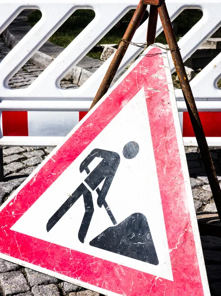 Män vid arbete tecken — Stockfoto