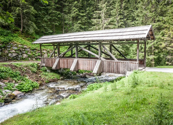 Alte Holzbrücke — Stockfoto