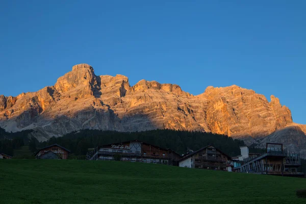 View Conturines Mount Sunset San Cassiano Village Badia Valley South — Photo