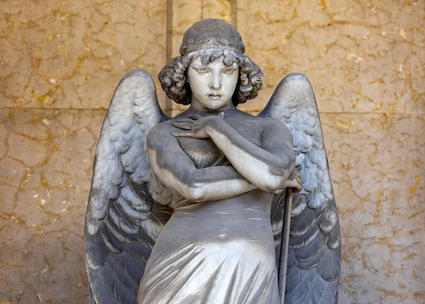 Oneto Family Tomb Portrait Loving Angel Marble Monumental Cemetery Genoa — Foto de Stock
