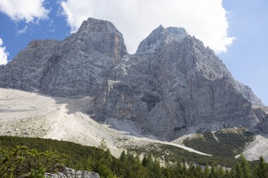 View of Pelmo mount in italian Dolomites group, Trentino Alto Adige, Italy.