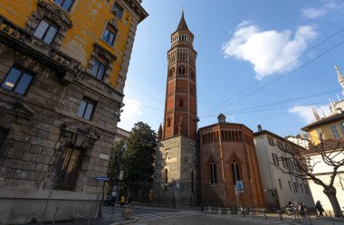 MILAN, ITALY, MARCH 5, 2022 - San Gottardo in Corte Church in the center of Milan, Italy.