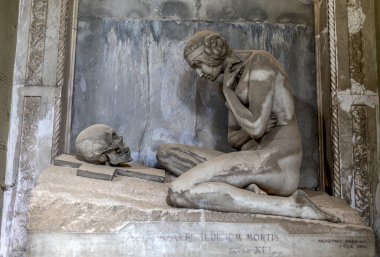 GENOA, ITALY, APRIL, 19, 2022 - Lavarello family's tomb in the monumental cemetery of Genoa, Italy.