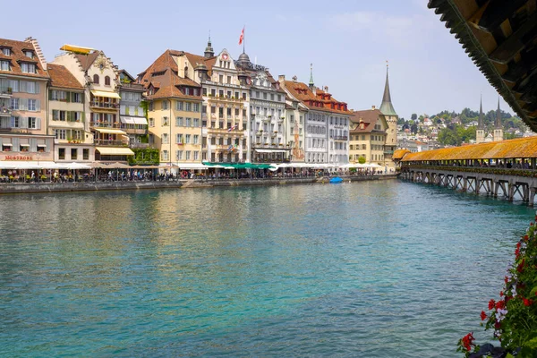 Lucerne Schweiz Juni 2022 Blick Auf Die Jesuitenkirche Und Die — Stockfoto