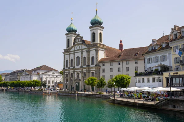 Lucerne Schweiz Juni 2022 Blick Auf Die Jesuitenkirche Franz Xaver — Stockfoto