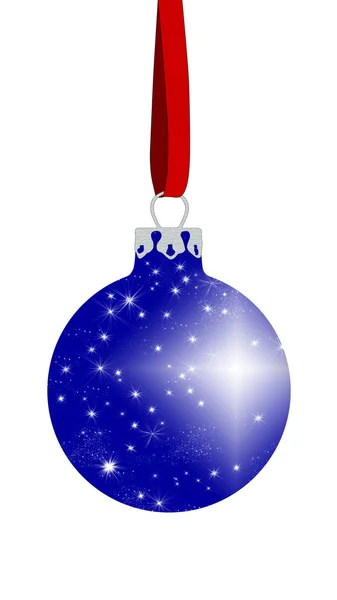 Bola de Natal em azul — Fotografia de Stock