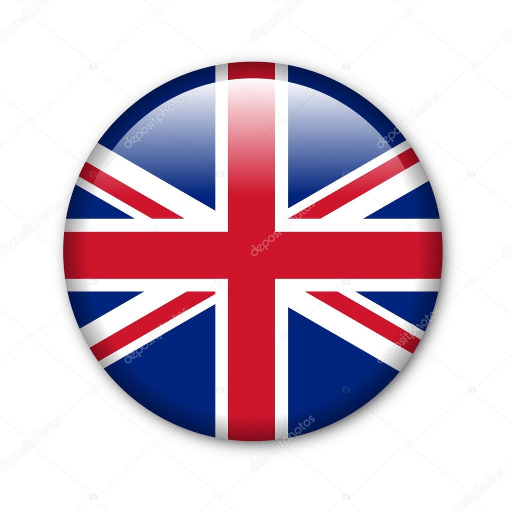 United Kingdom - glossy button with flag
