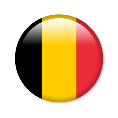 Belgium - glossy button with flag clipart