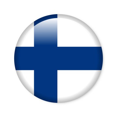 Finlandiya - bayrak ile parlak düğme