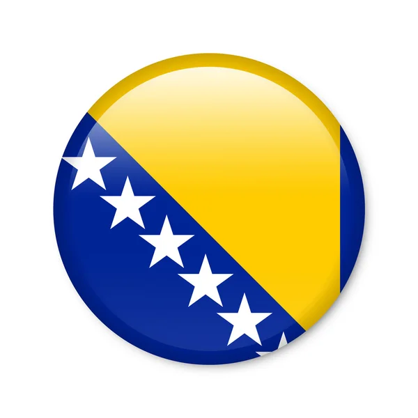 Bosnien und Herzegowina - Hochglanzknopf mit Fahne — Stockfoto