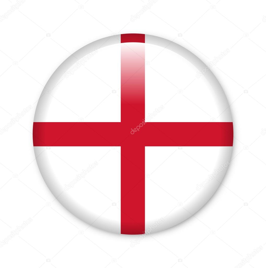 England - glossy button with flag
