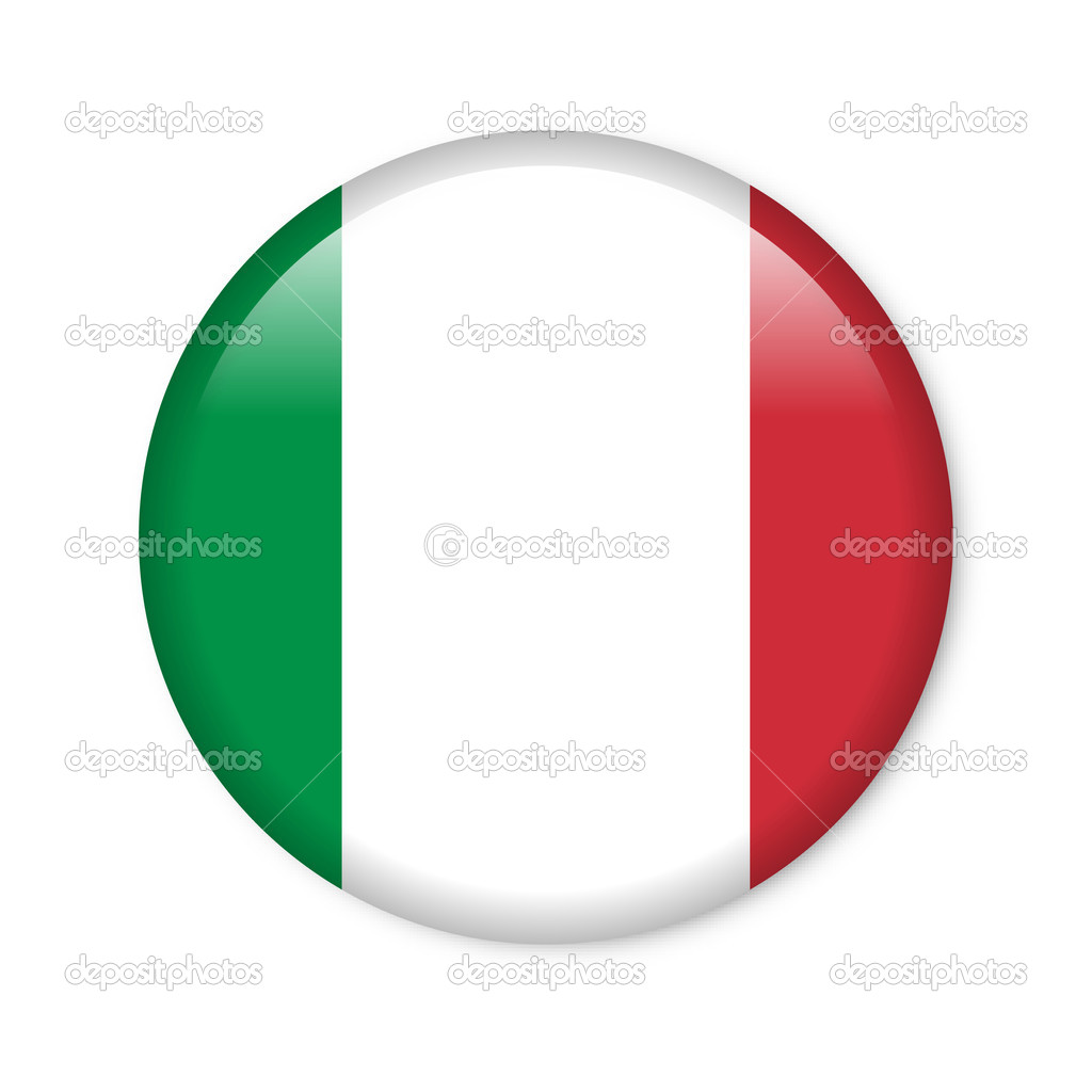 Italy - glossy button with flag