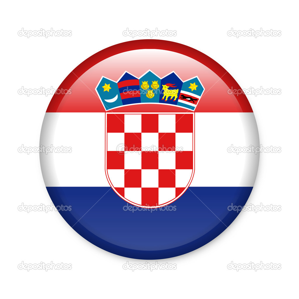 Glossy button in the national colors of Croatia