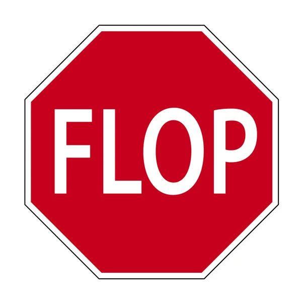 Cartello stradale scherzo - FLOP — Foto Stock