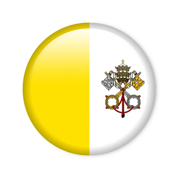 Vatican city - glänzender Knopf mit Fahne — Stockfoto