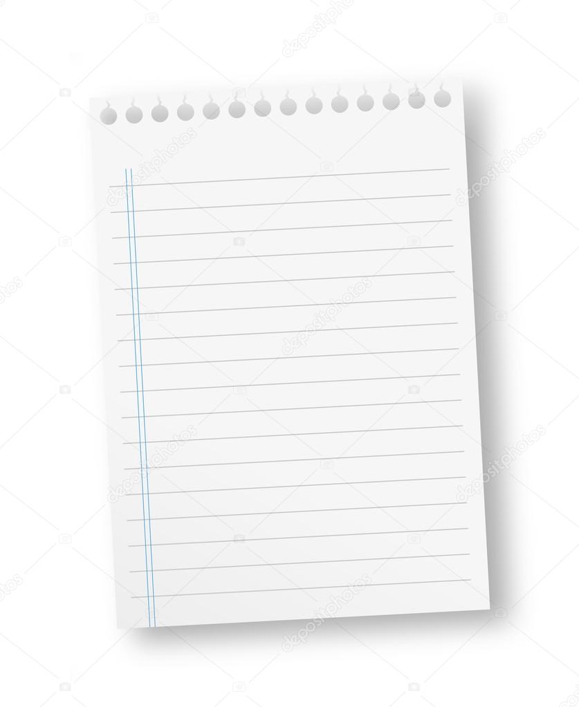 Sheet of paper with lines