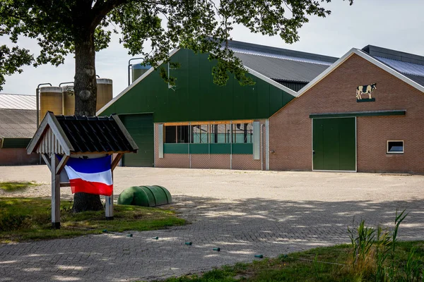 Upside Dutch Flags Hang Houses Lampposts All Country Protest Government — Stockfoto