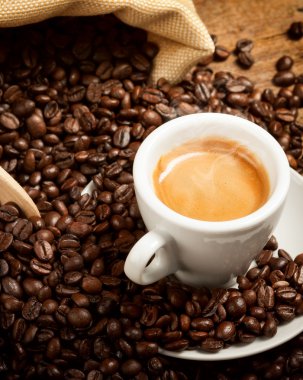 sıcak espresso fincan