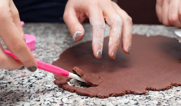 Galletas de chocolate en forma de flor — Foto de Stock