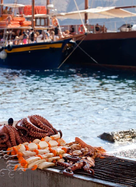 Bläckfisk på stranden i Grekland — Stockfoto
