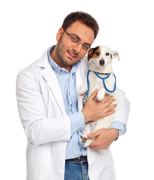 Veterinär och hund — Stockfoto