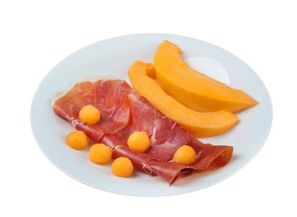 Prosciutto crudo con melone — Foto Stock