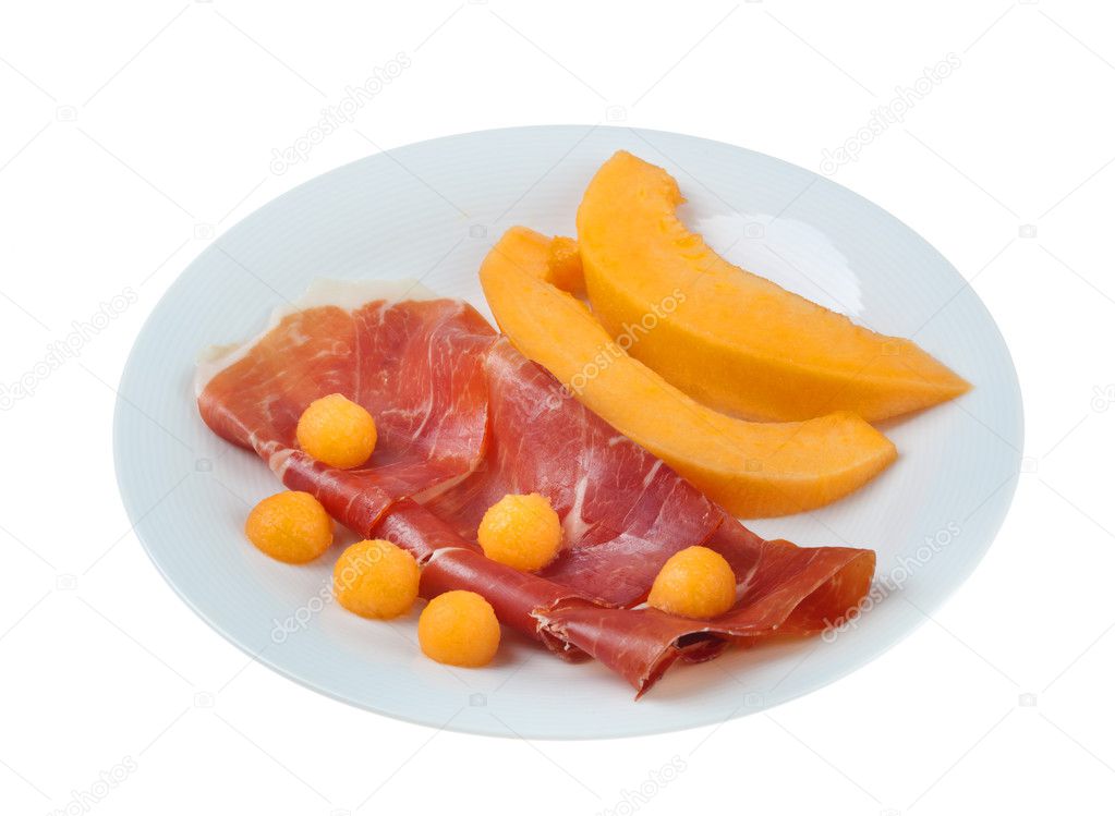 Raw prosciutto with melon Stock Photo by ©AntonioGravante 23456416