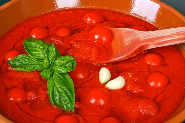 Tazón con salsa de tomate — Foto de Stock