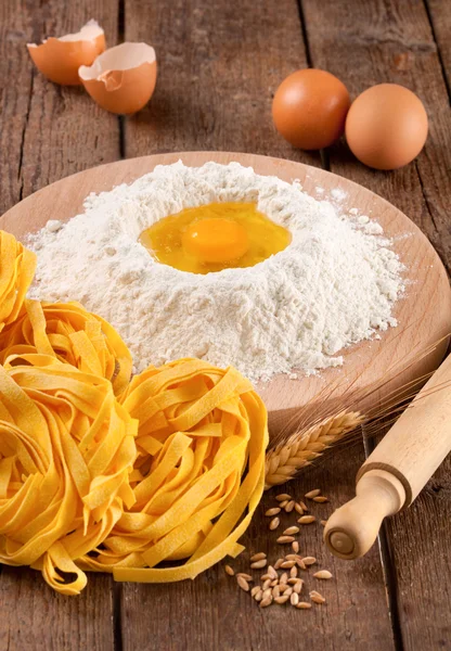 Italian pasta tagliatelle homemade — Stock Photo, Image