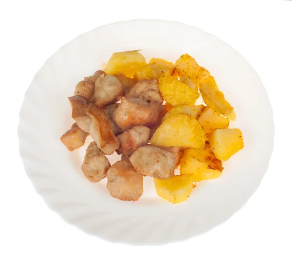 Nuggets de frango com batatas — Fotografia de Stock