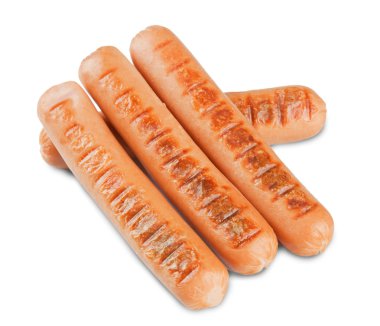 Beyaz arka planda wurstel