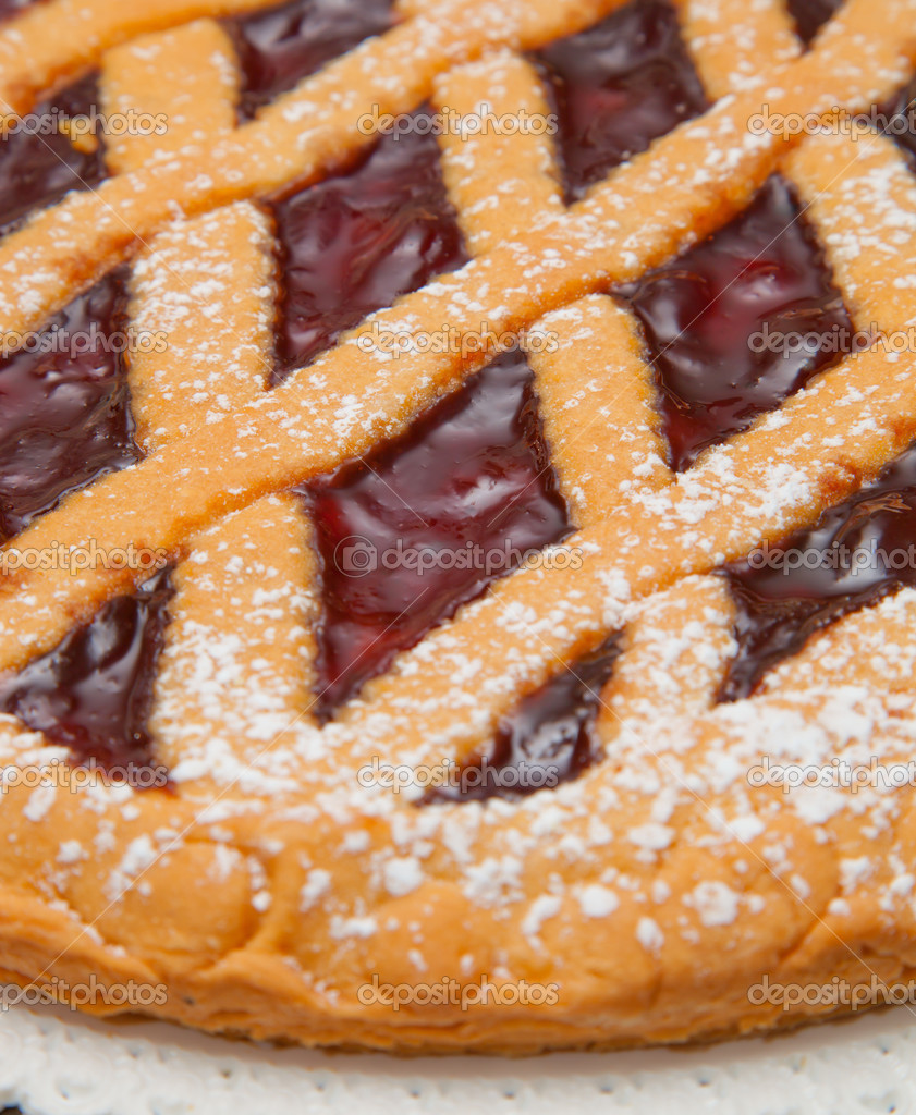 sweet tart with cherry jam