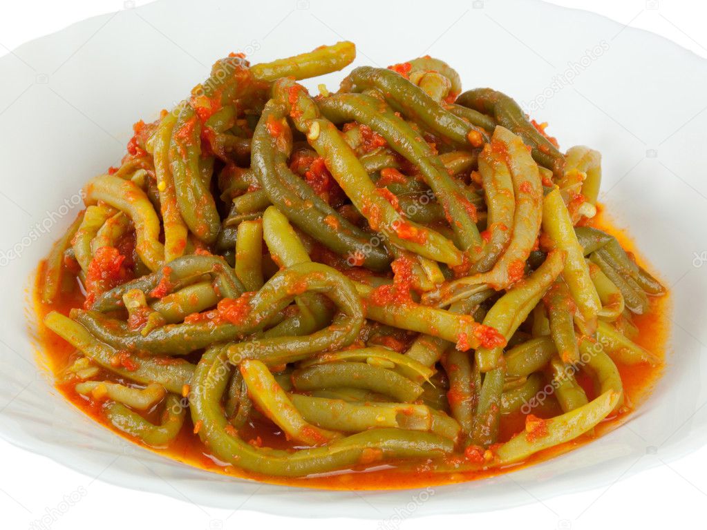 Green bean with tomato sauce — Stock Photo © AntonioGravante 24376603