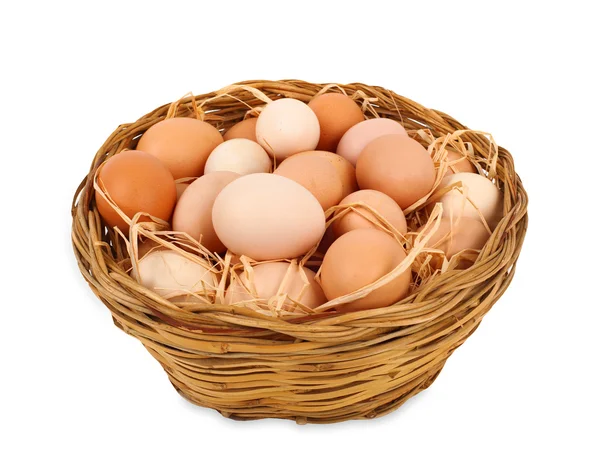 Cesta con huevos — Foto de Stock